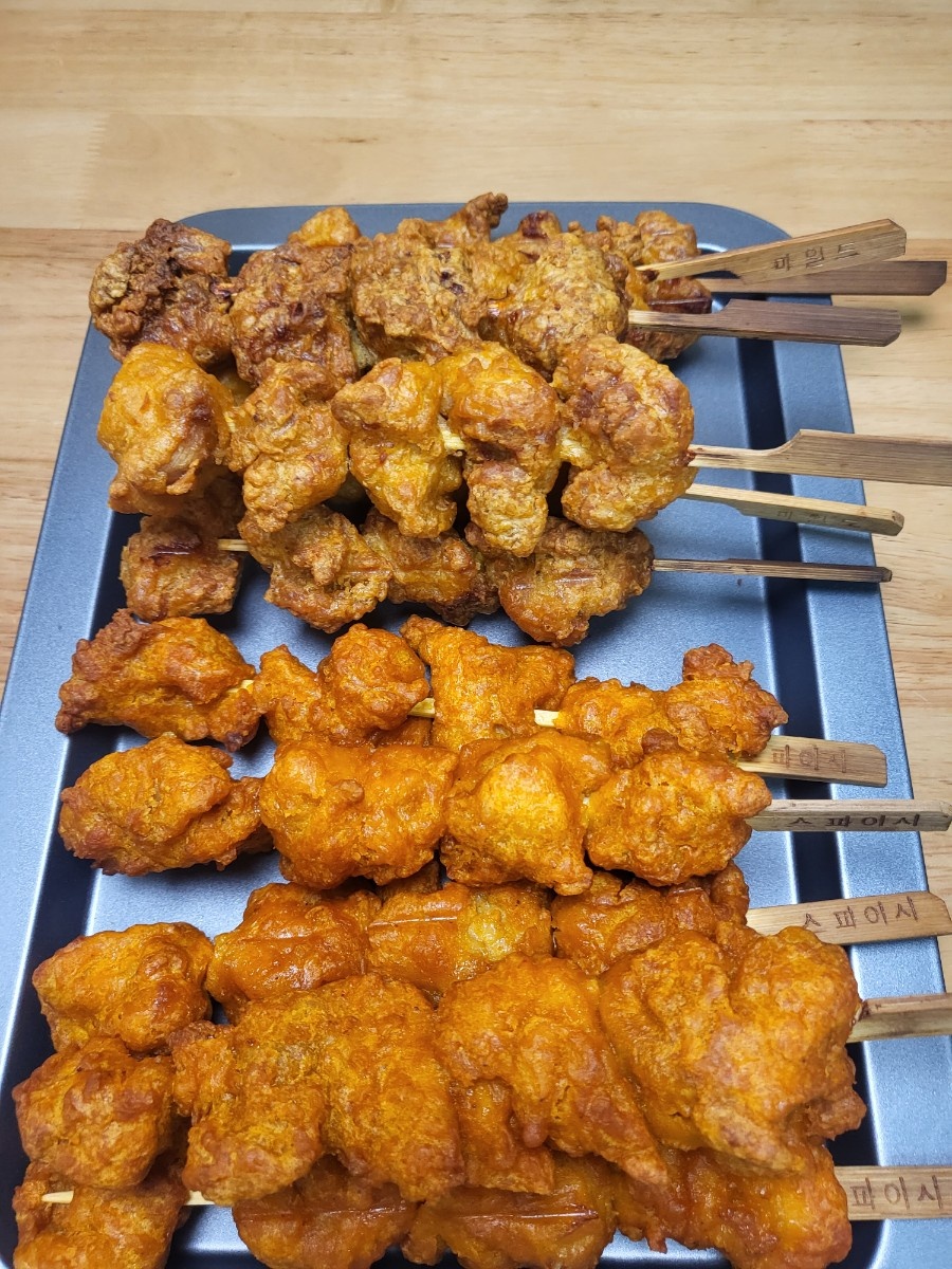 사세 통살 순살 치킨 닭 꼬치 튀김 마일드 1Kg (100g 10개) : 그린뭉
