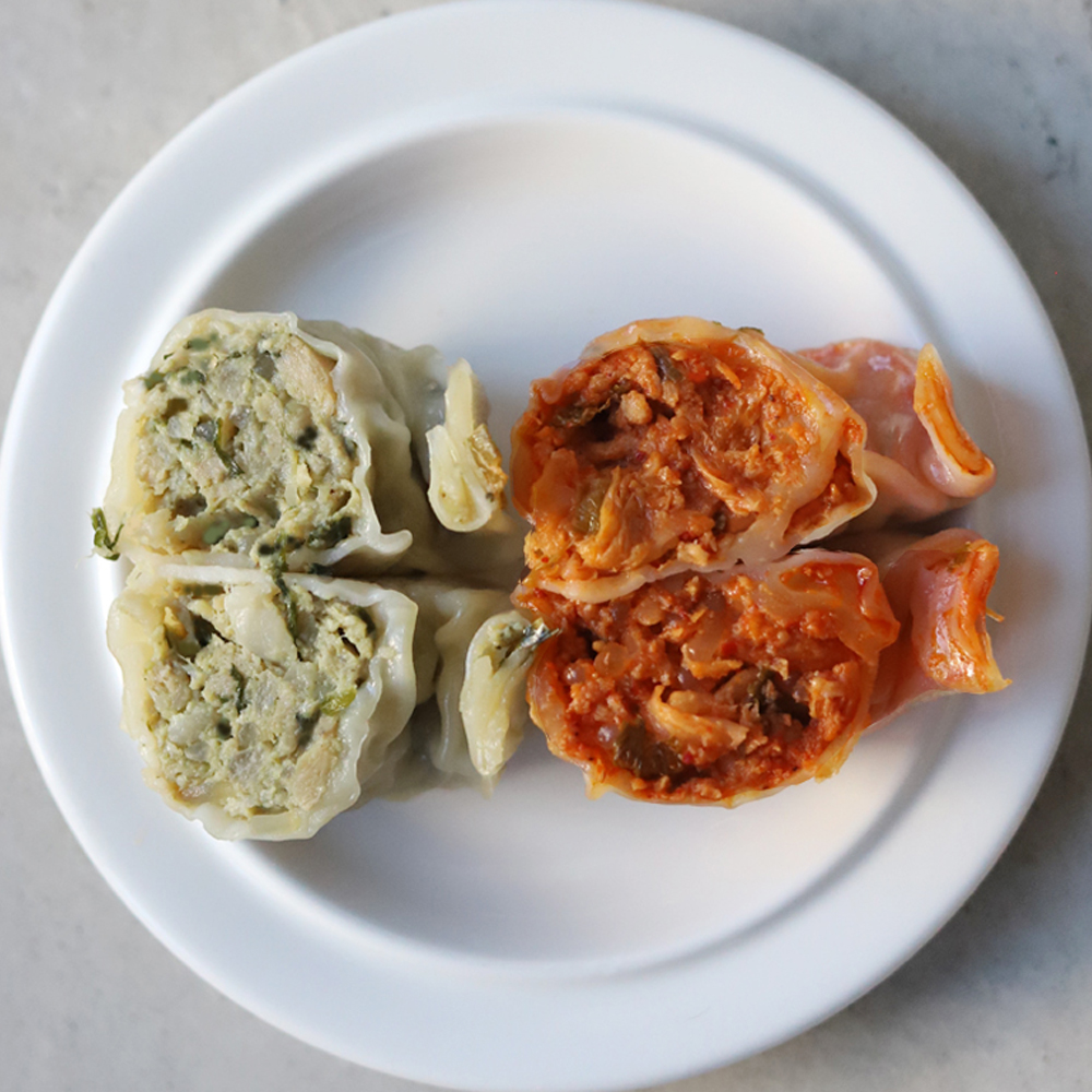 쌀집아줌마 수제왕만두 선물세트 (만두,사골육수,꽃떡,사랑떡) 어르신, 시니어, 선물 : 호호선물