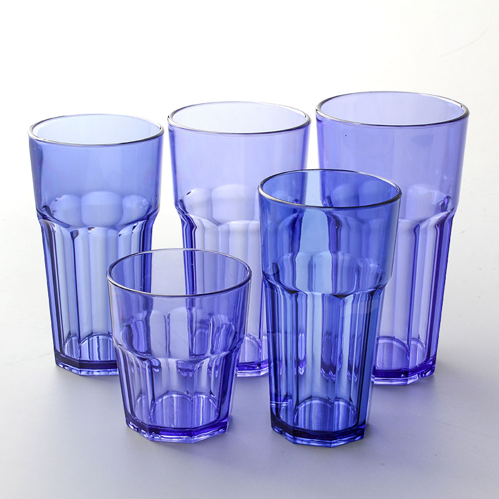 PC 팔각컵 투명 카페 다회용컵 업소용 플라스틱 물컵 250ml 9온스 : 핸썸키친