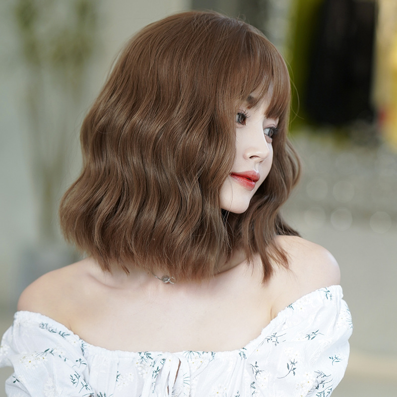 셀레네 웨이브펌 단발 통가발 여자가발 38cm + 가발액세서리 3종 셋트 : 하이유니 Hi-Yuni