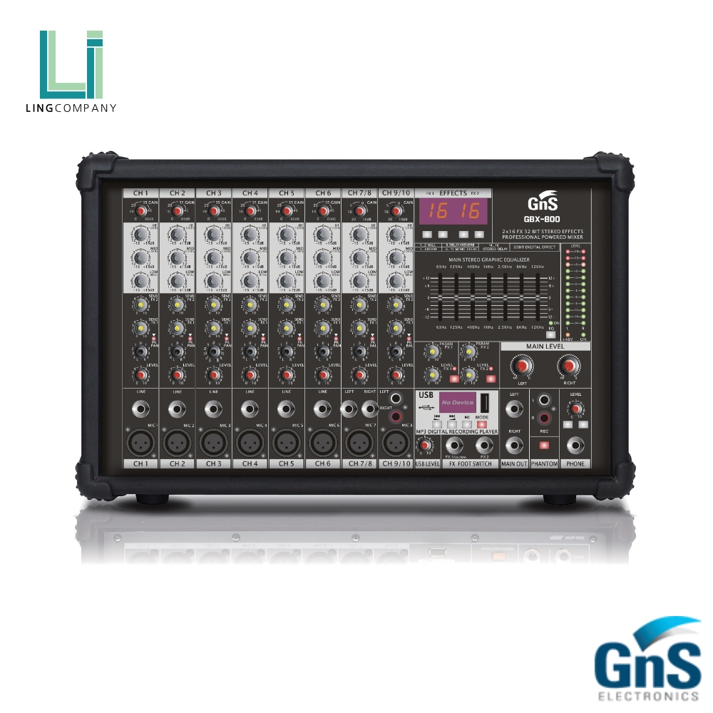GNS GBX-800 2채널 400W 파워드믹서 : 링컴퍼니