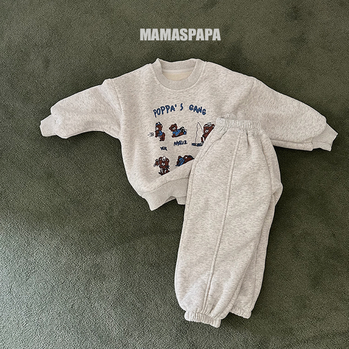 마마스파파 브라우니세트 기모상하복set 아기추리닝 데일리 유아 키즈 등원룩 : 코코르키즈