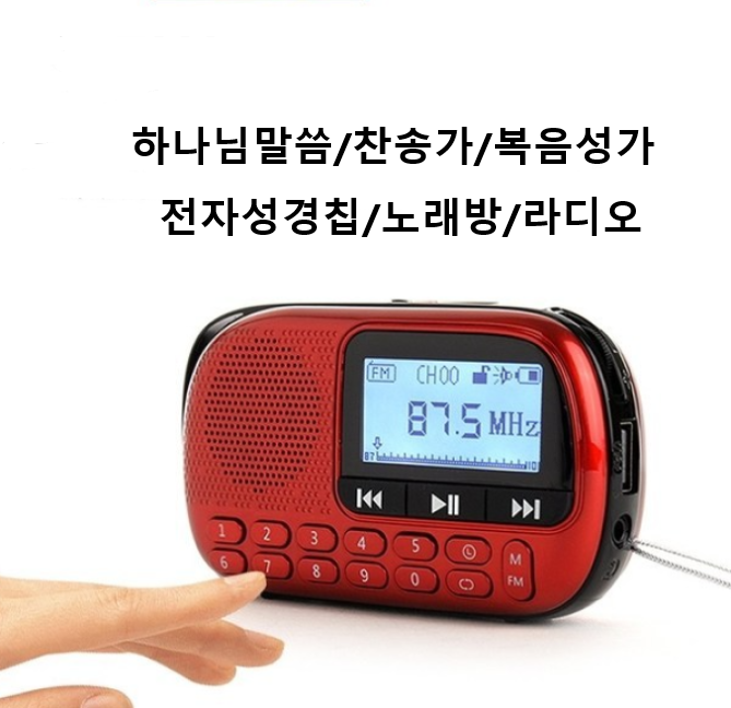 -아남- 듣는찬송가 성경오디오 복음성가 하느님말씀 전자성경 병원 요양원 휴대용 고감도 라디오 MP3 E6 : 디스카운트