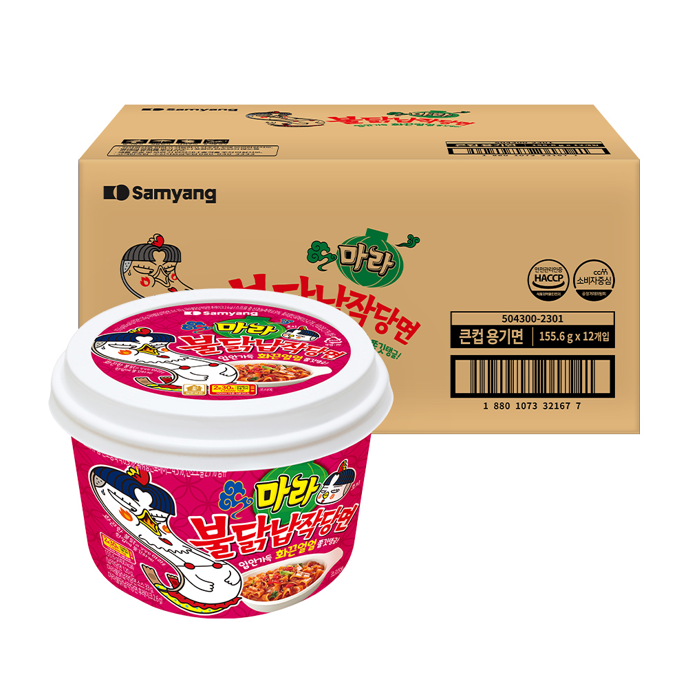 [삼양식품] 마라불닭 납작당면 155.6g x 12입 : 삼양식품 공식몰