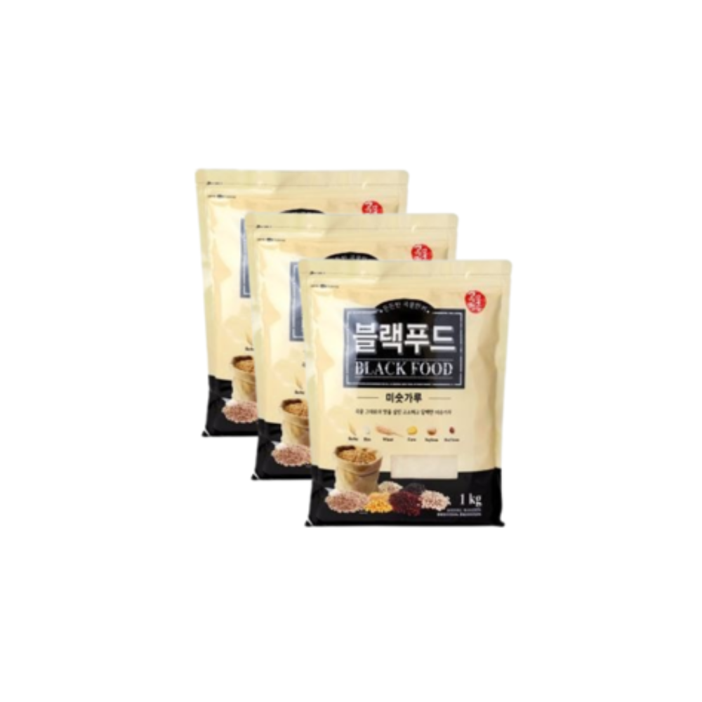 곡물명가 블랙푸드 미숫가루 1kg x 3봉선식 아침식사 : 율이오니
