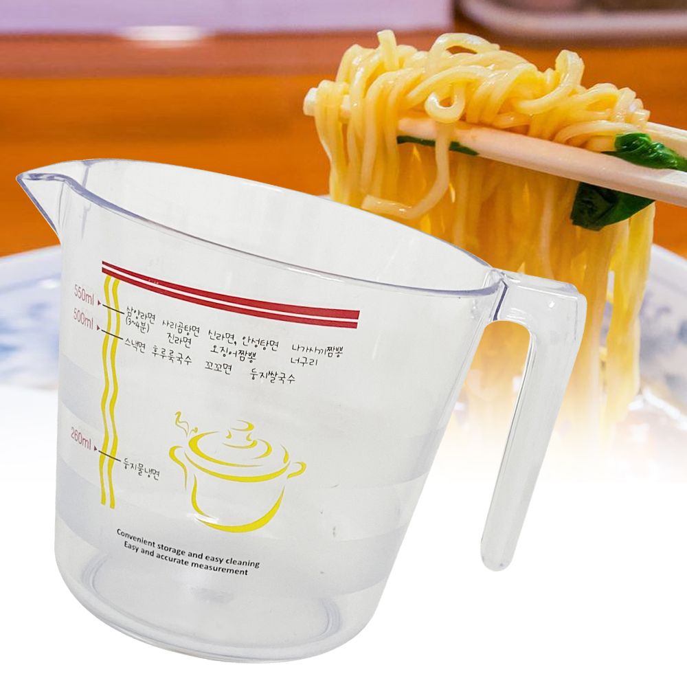 라면물 계량컵 500ml 눈금컵 비이커 이유식 베이킹 플라스틱 끓이기 비커 500ML 이유식 계량컵 : 행밤