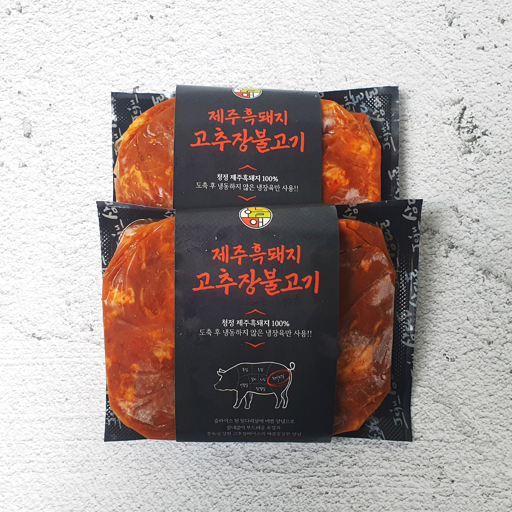 제주 흑돼지 고추장 양념불고기 제육볶음 300g : 오늘애 농수산