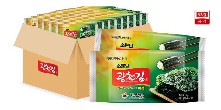[광천김] 소문난 파래도시락김 5g 32봉 48봉 : 주식회사 광천김