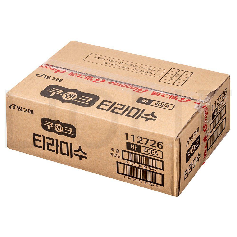 빙그레 아이스크림 쿠앤크바 티라미수 (냉동) 40개 70ml : SUPER SALE