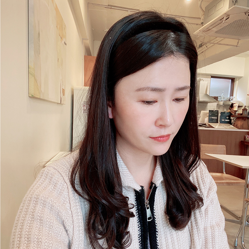 얇은 벨벳 머리띠 헤어밴드 겨울 심플 블랙 더나비 악세사리 : 더나비