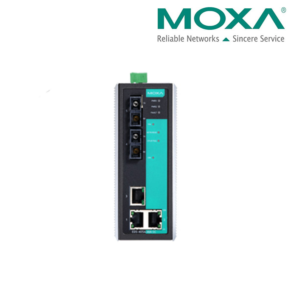 MOXA EDS-405A-SS-SC-T 100Mbps 3포트 SC 2포트 싱글모드 매니지먼트 산업용 광 스위치 허브 : HLSHOP