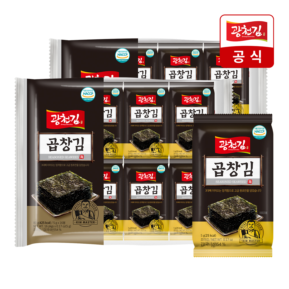 [광천김] 곱창김 도시락김 5g, 32개 : 주식회사 광천김