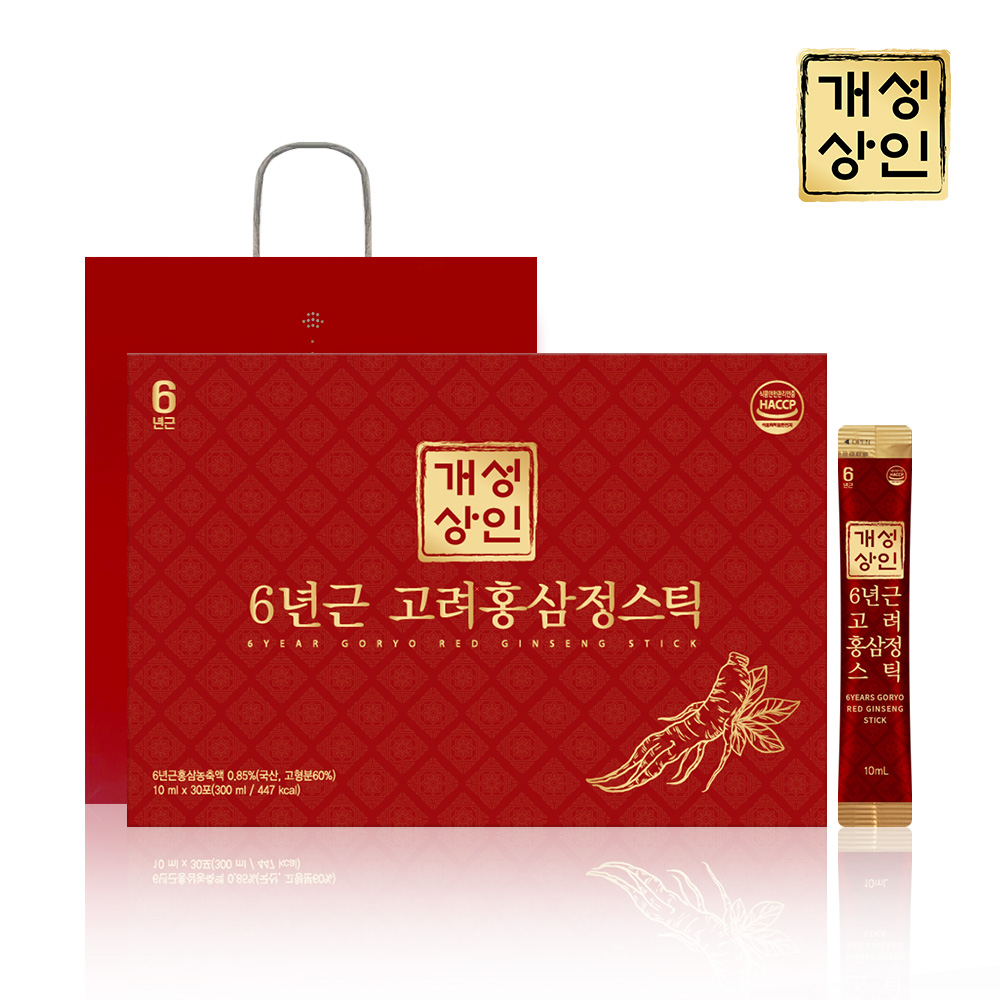 개성상인 6년근 고려홍삼정스틱 10ml 30포, 1개 : WHOLE Life