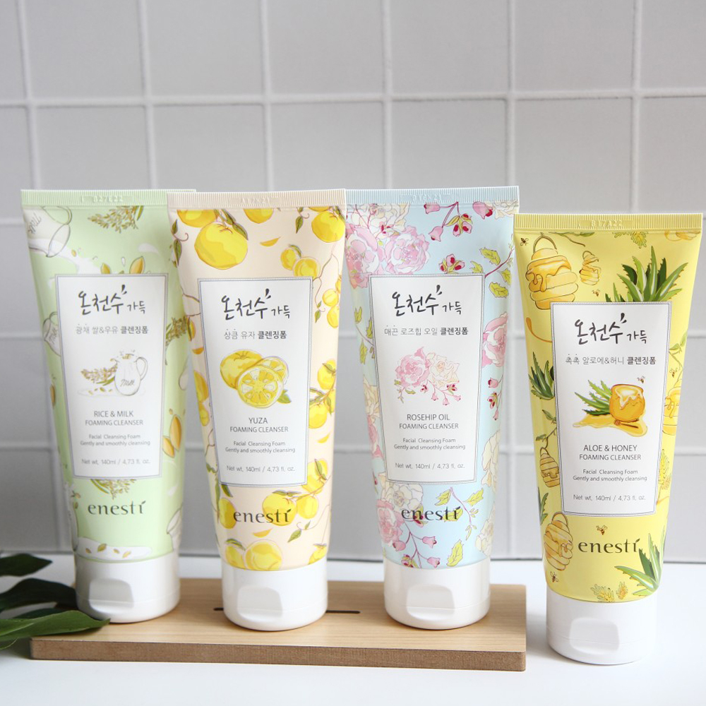 에네스티 온천수 가득 촉촉한 클렌징폼 140ml 쌀&우유 : 에네스티