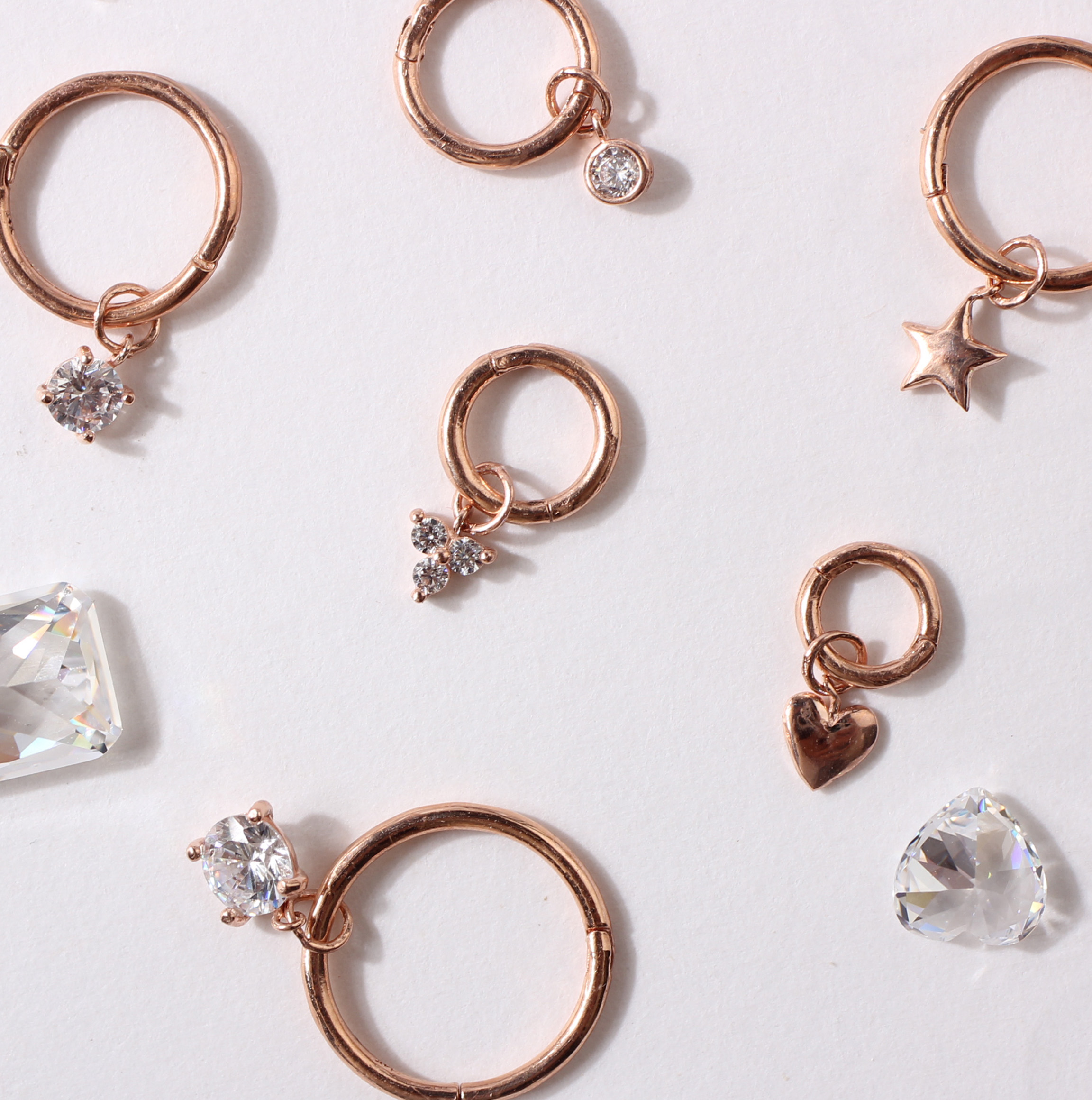 14k 세그먼트 장식 charm 펜던트 딸랑이 : 부티케