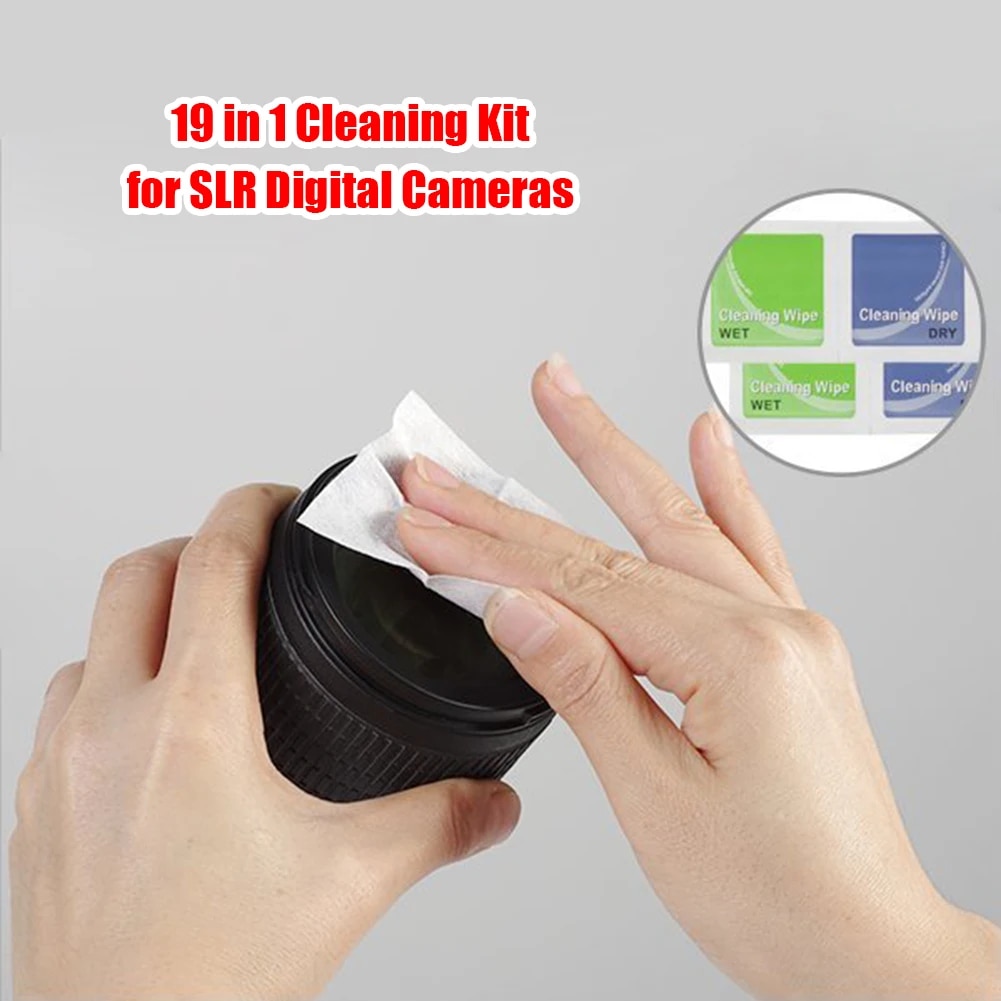 19 in 1 카메라 클리닝 키트 프로페셔널 DSLR 렌즈 디지털 카메라 클리닝 도구 센서 렌즈 B 소니 후지필름 : 화이트벨라