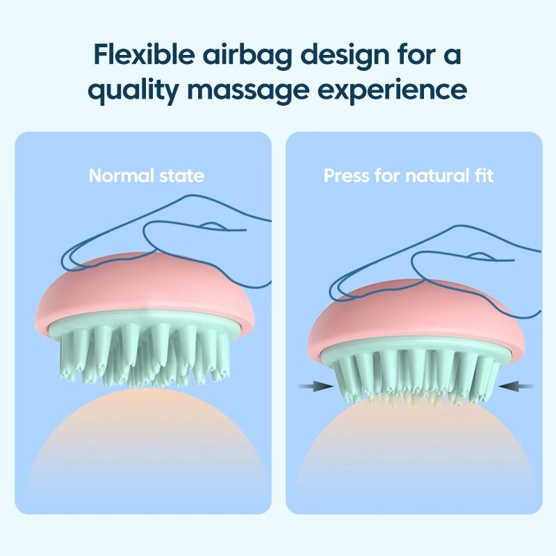 두피 마사지 핸드 헬드 실리콘 샴푸 브러시 세척 샤워 헤어 목욕 클리닝 빗 : 화이트벨라