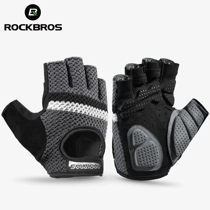 용접 장갑 ROCKBROS통기성 실리콘 팜 할로우 백 체육관 역도 운동 아령 : 해피제이드