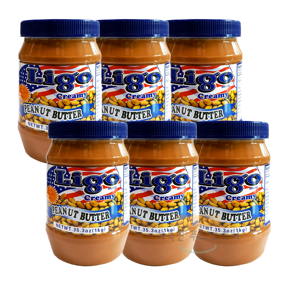 리고 땅콩버터 1kg x 6개 크리미 (박스판매) 피넛버터 : 가득찬 푸드스토어