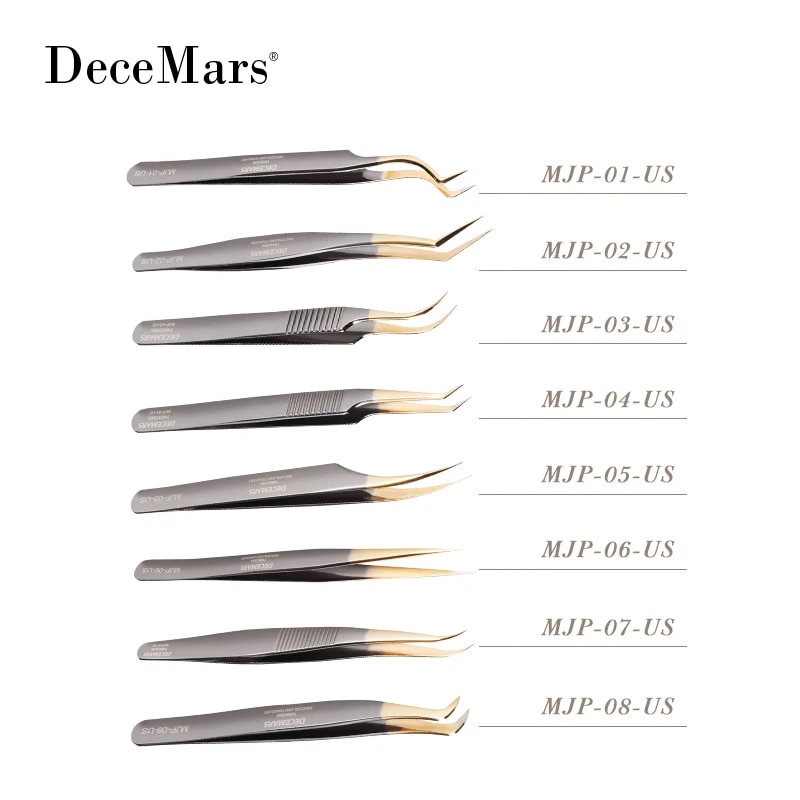 속눈썹 트위저 DeceMars 연장 족집게 래쉬 아티스트용 : 해피제이드