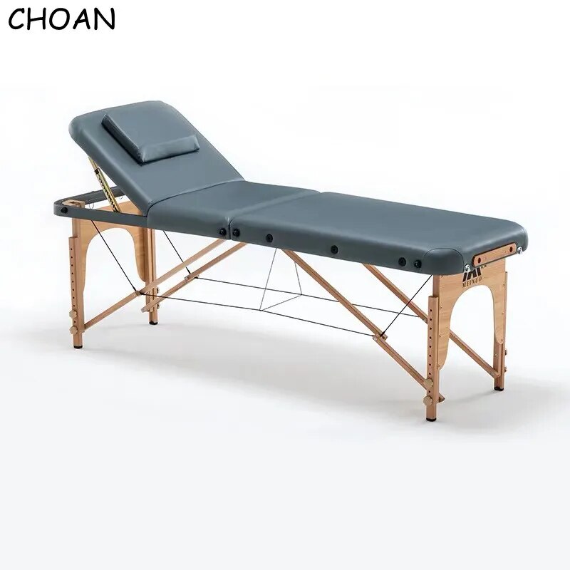 미용 전동 베드 병원 피부과 마사지 관리샵 침대 휴대용 패션 살롱 가구 가죽 PVC 나무 문신 뷰티 스파 네일 트리폴드 테이블 베개 포함 파티오... 