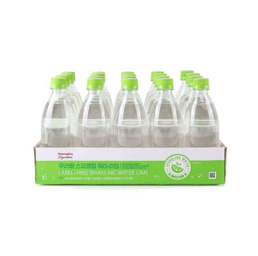 홈플러스시그니처 무라벨 스파클링워터 라임 500ML x 20입 : 닛시몰