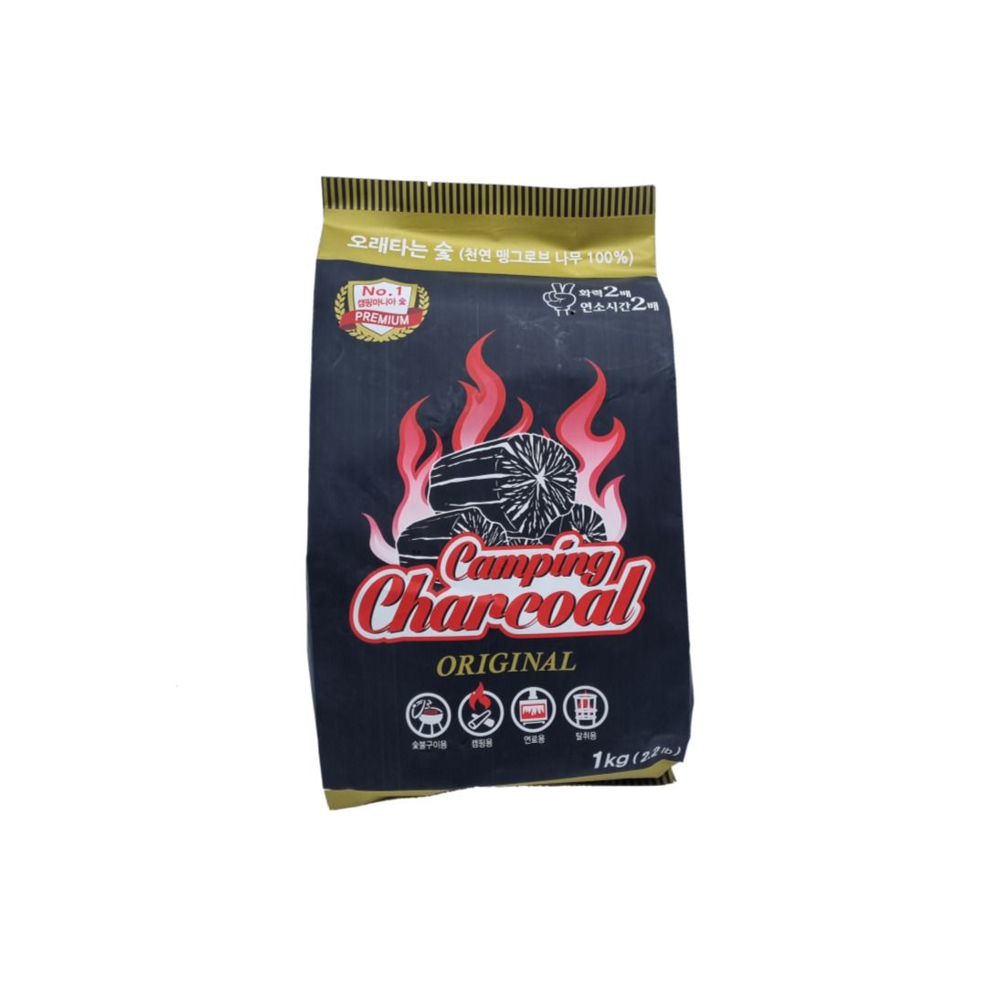 우주캠핑 캠핑숯 1kg 천연 맹그로브 숯 바베큐 구이용 : 우주캠핑