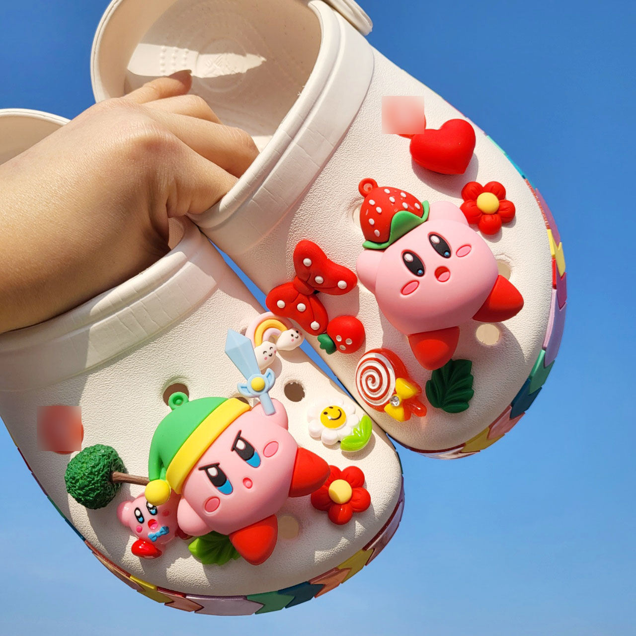 커비 파츠세트 별의커비 자비츠 3D 피규어 클로그 슬리퍼 참 지비치 신발꾸미기 : 위드나이엘