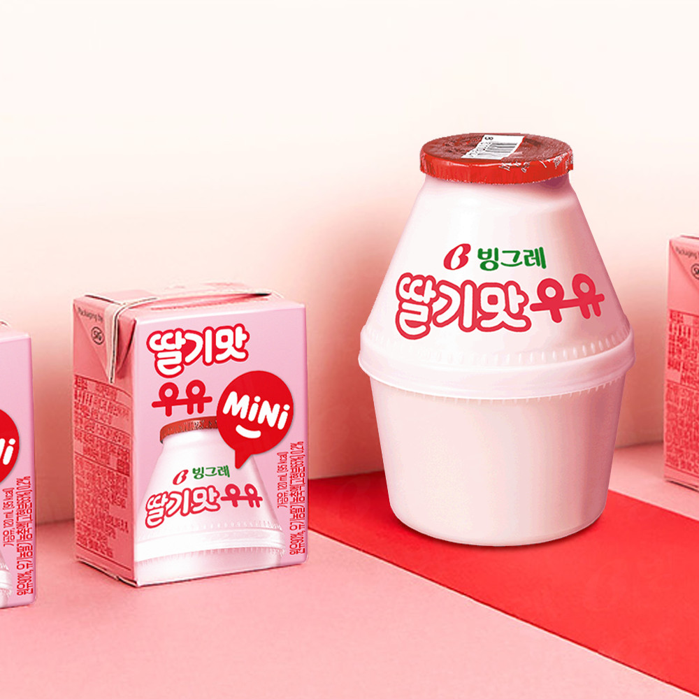 [소비기한 임박] 빙그레 바나나맛우유 미니 24팩 + 딸기맛우유 미니 24팩 : 빙그레 본사직영몰