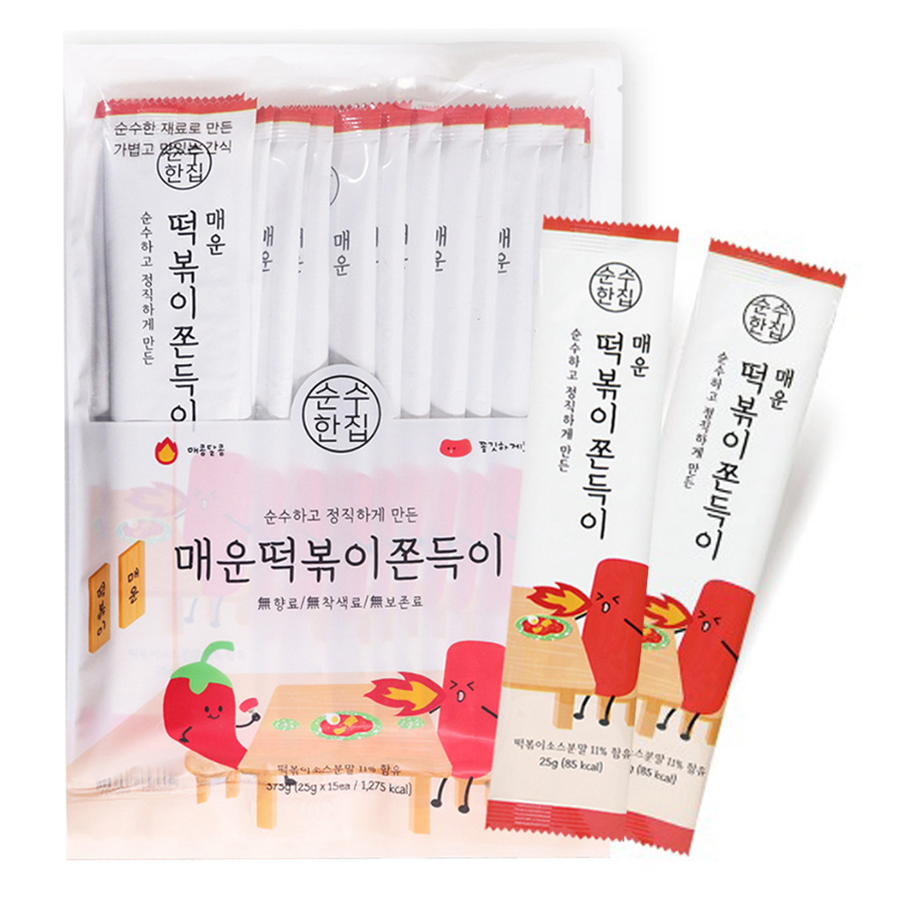 떡볶이 쫀드기 15개입 저칼로리 과자 쫀득이 : 대화유통몰