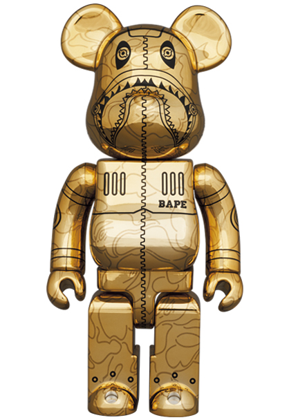 베어브릭 소라야마 베이프 골드 100%&400% 카모샤크 BEARBRICK SORAYAMA BAPE 개봉상품 : 미스박의 아트날다