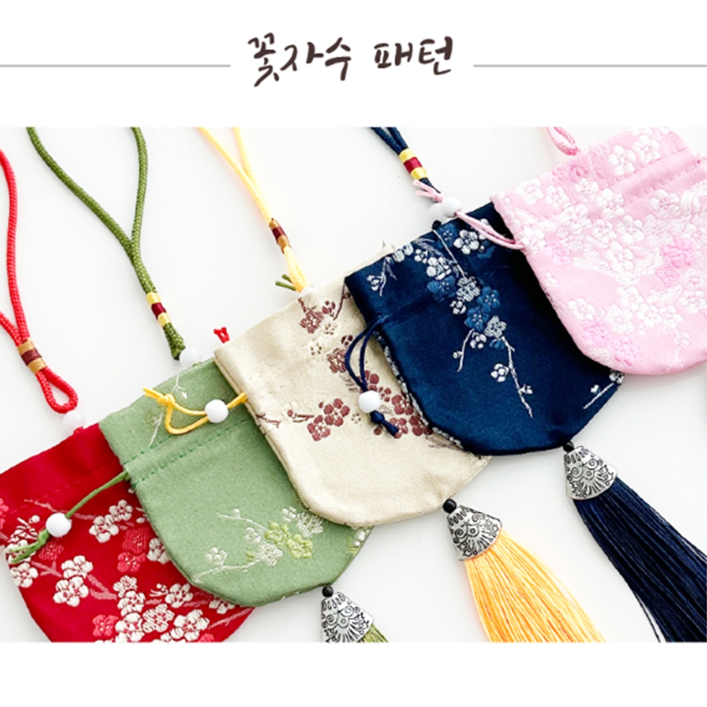 오방주머니 오색 비단 색동 복주머니 외국인 한국기념품 : 감성샤워