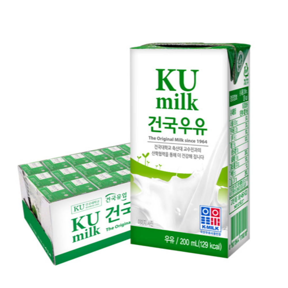건국우유 멸균우유 200mL 24팩 : 건국우유 공식몰