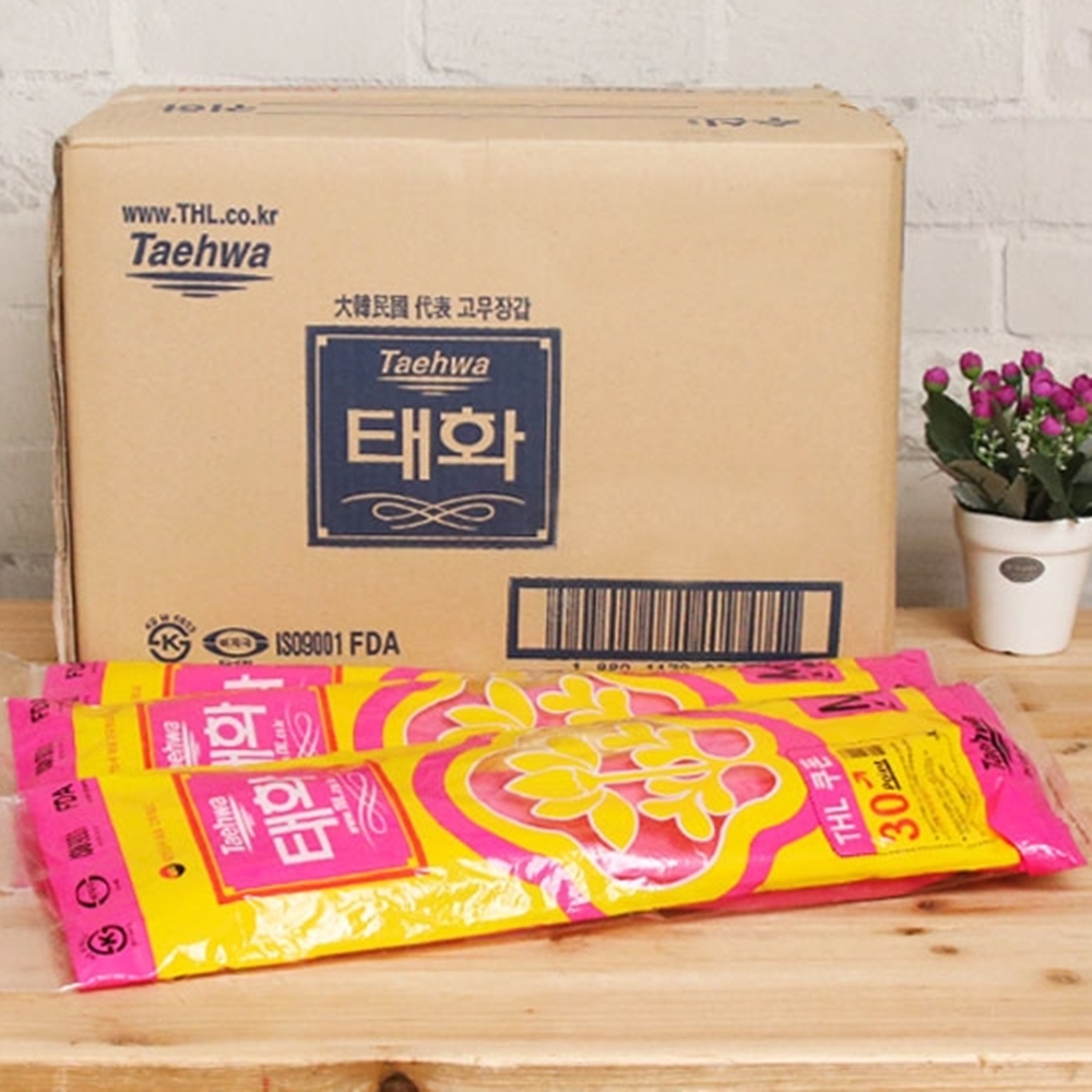 주방 고무 장갑 M 선밴 핑크 100켤레 : 병진상회
