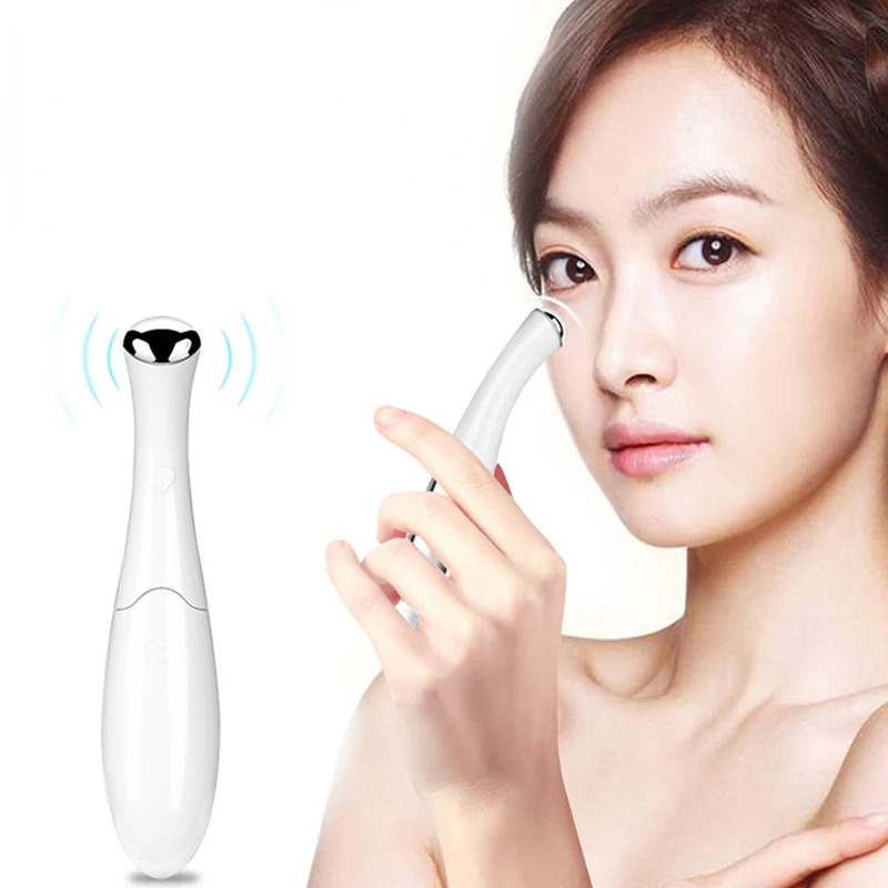 뷰티 미니 눈 마사지 장치 펜 타입 전기 마사지기 얼굴 진동 얇은 매직 스틱 안티 백 파우치 및 주름 : hairjoy