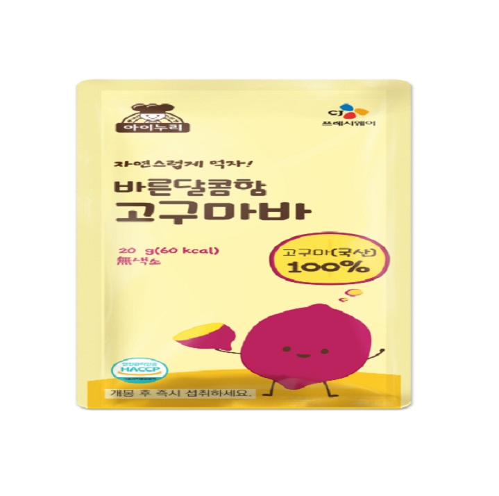 CJ 아이누리 바른달콤함 고구마바 200g x 3개 (20g x 30개입) : 그린푸드마켓