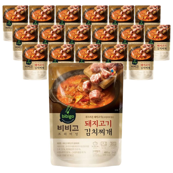 비비고 돼지고기 김치찌개 460gx18입/즉석국 : 새늘 스토어