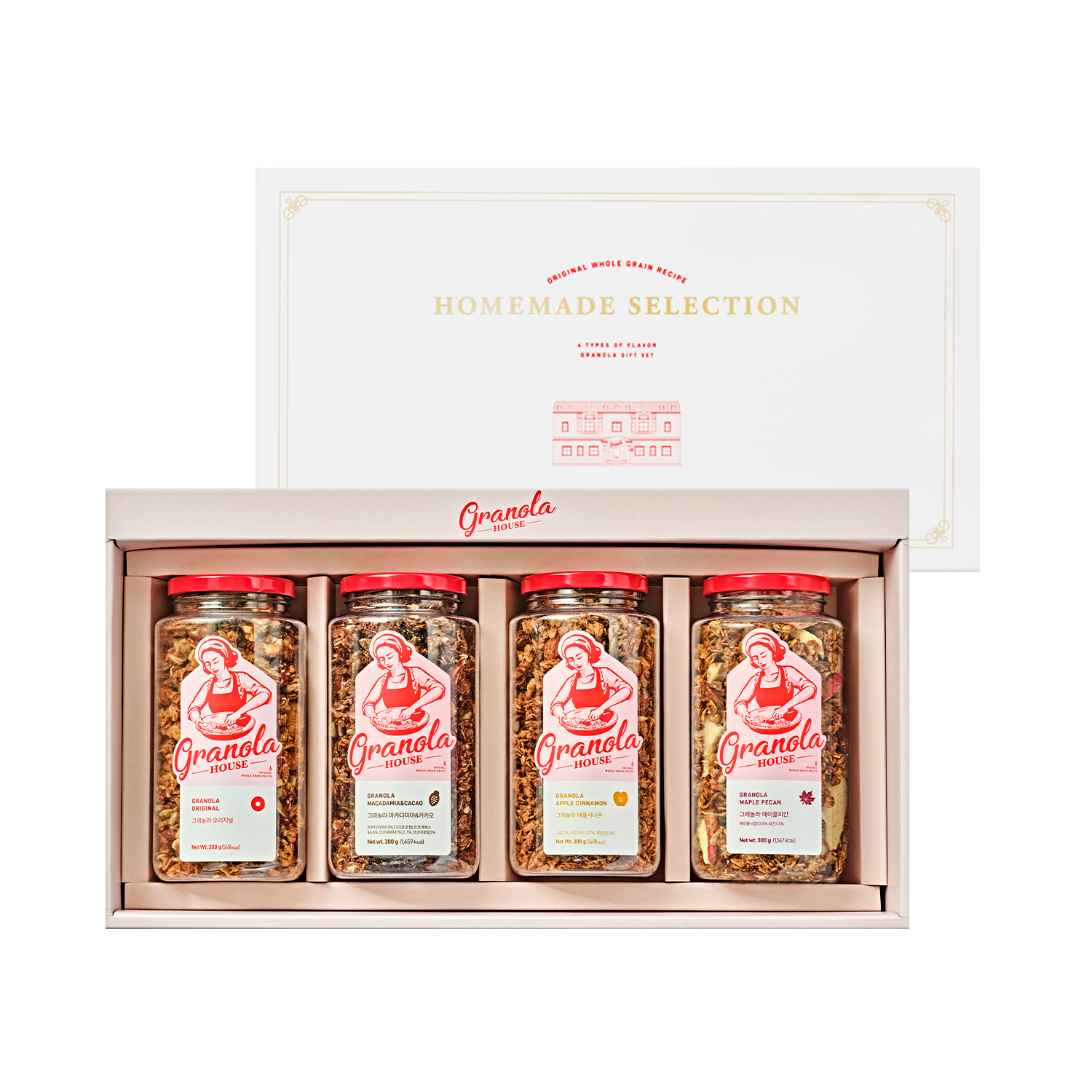 그래놀라하우스 홈메이드셀렉션 300g, 4입  수제 그래놀라 선물세트 : 그래놀라하우스