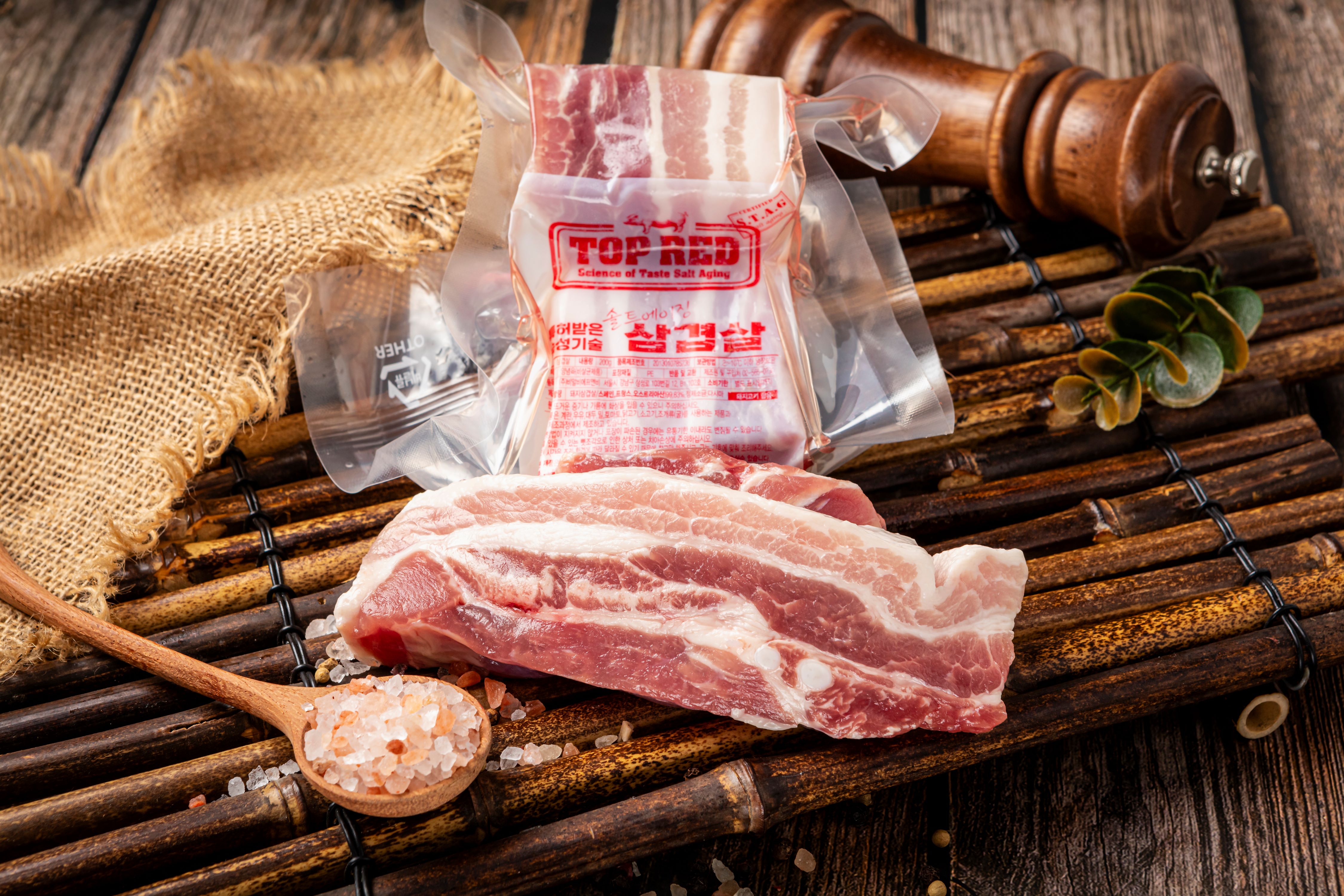 소돼지콜라보세일 솔트에이징 소고기+돼지고기 한근세트 (등심150g,부채살150g,삼겹살150g,갈매기살150g) : 비알비에프앤비