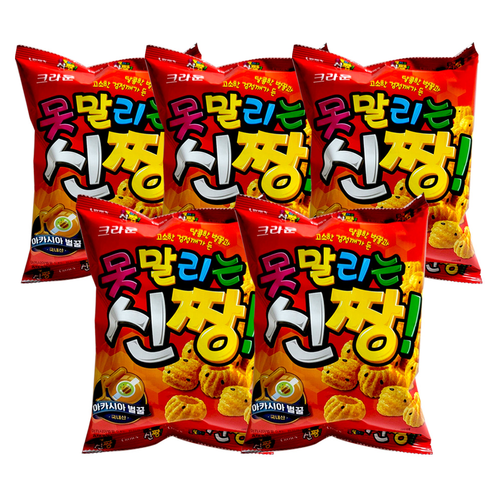 크라운 못말리는 신짱 120g X 5봉 짱구과자 스낵 : 정스토어04