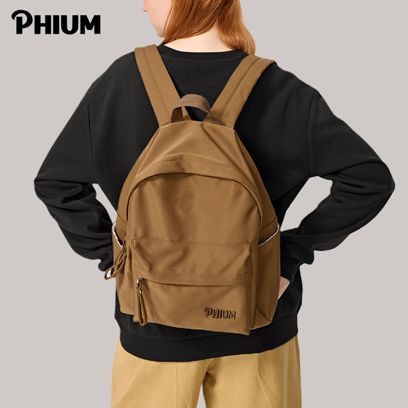 PHIUM 신제품 백팩 여성 미국 대학생 고등학교 학교 가방 솔리드 컬러 캐주얼 틈새 여행 백팩 : 새봄새봄