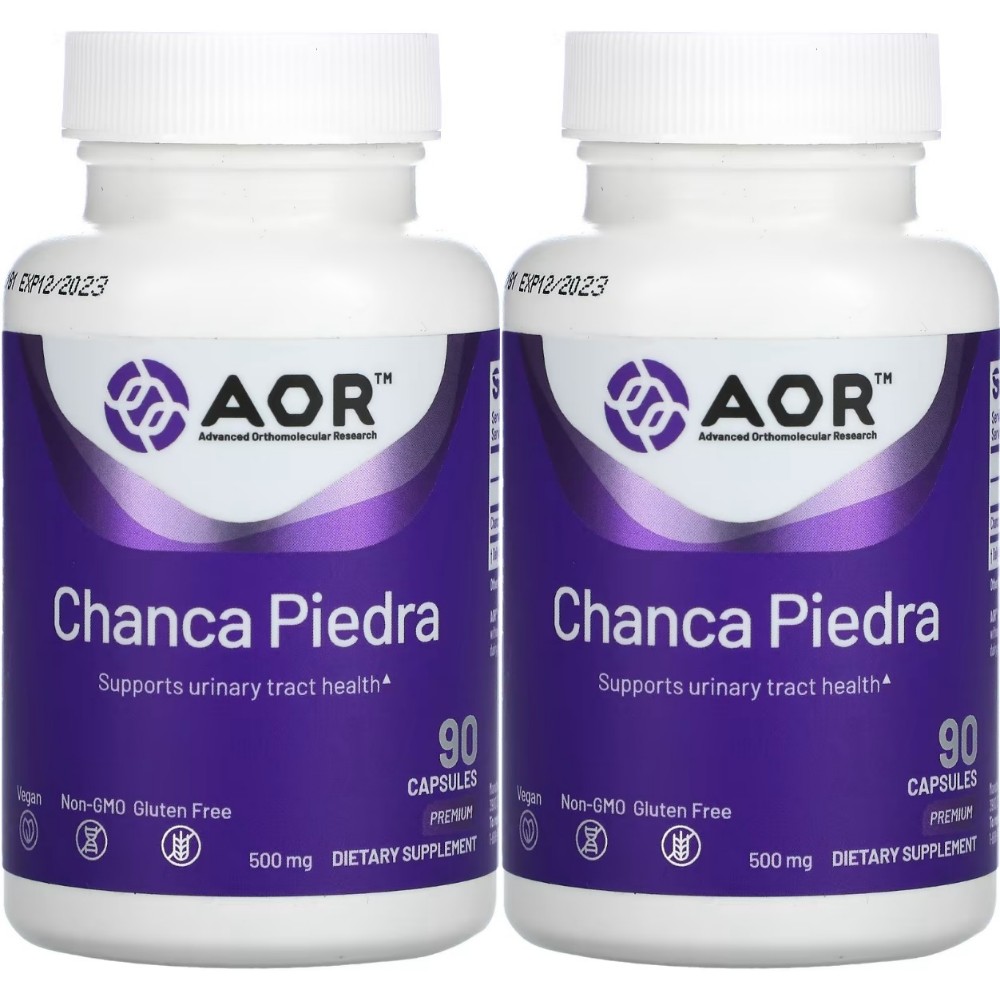 Advanced Orthomolecular Research Chanca Piedra 찬카 피에드라 잎 추출물 500mg 90정 2병 : 건강한 캡슐
