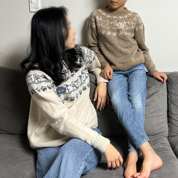 [대바늘DIY키트] 야옹이스웨터 for Kids (Designed by 니팅도로시) [이메일도안] 아르고 : 앵콜스 뜨개실