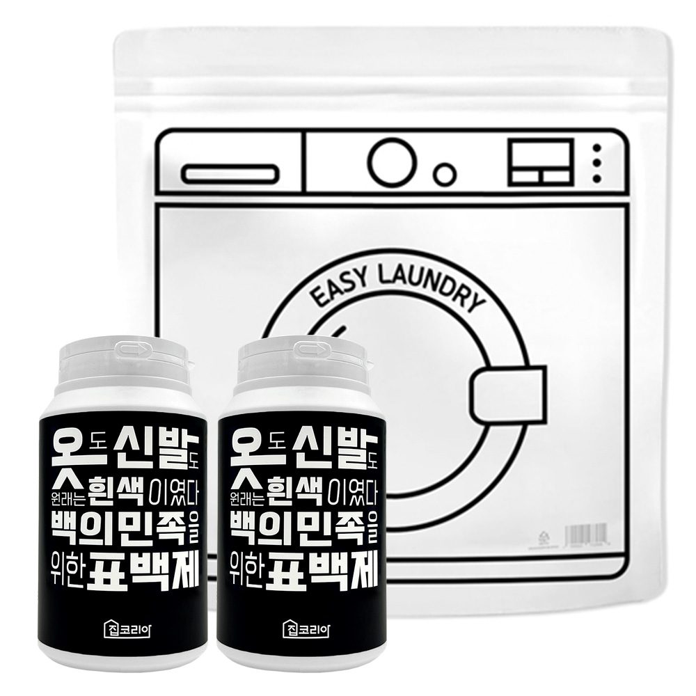 집코리아 백의민족을 위한 표백제 + 담금세탁팩 500g, 2개 : 집코리아