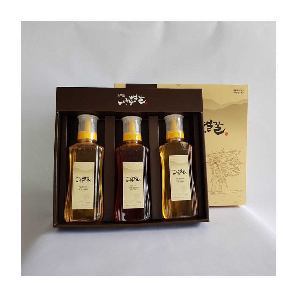 [소백산나무꾼벌꿀]아카시아,야생화,사양벌꿀 500g 3종 선물세트 : 사이소 경북고향장터
