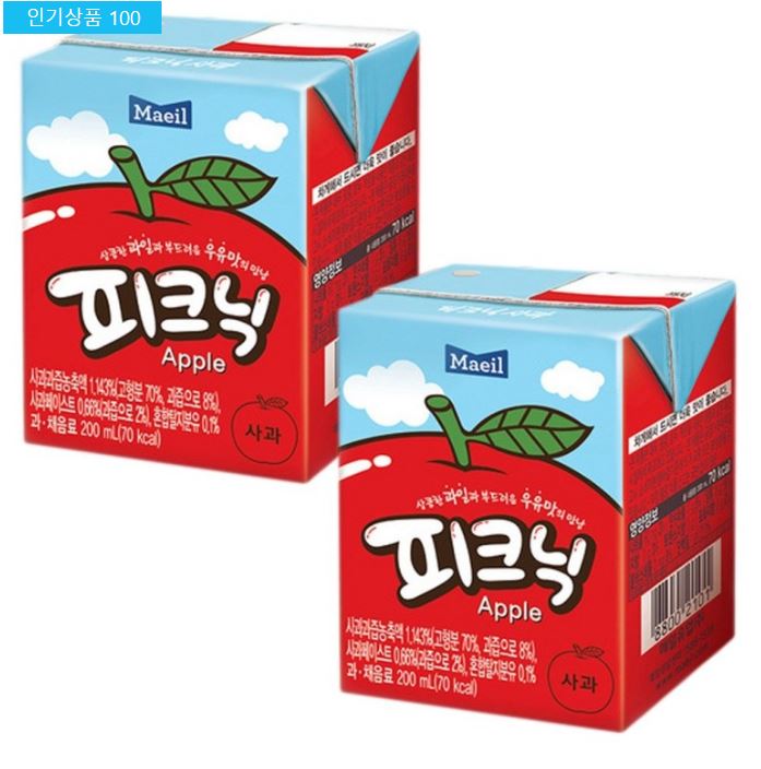 매일 피크닉 사과 200ML X 24팩 : 주둥이의 온도