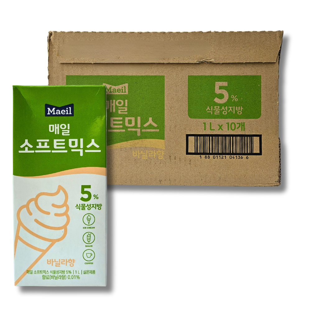 매일유업 소프트믹스 식물성 5% 1L 10개 바닐라향 폴바셋 아이스크림 : 푸드템