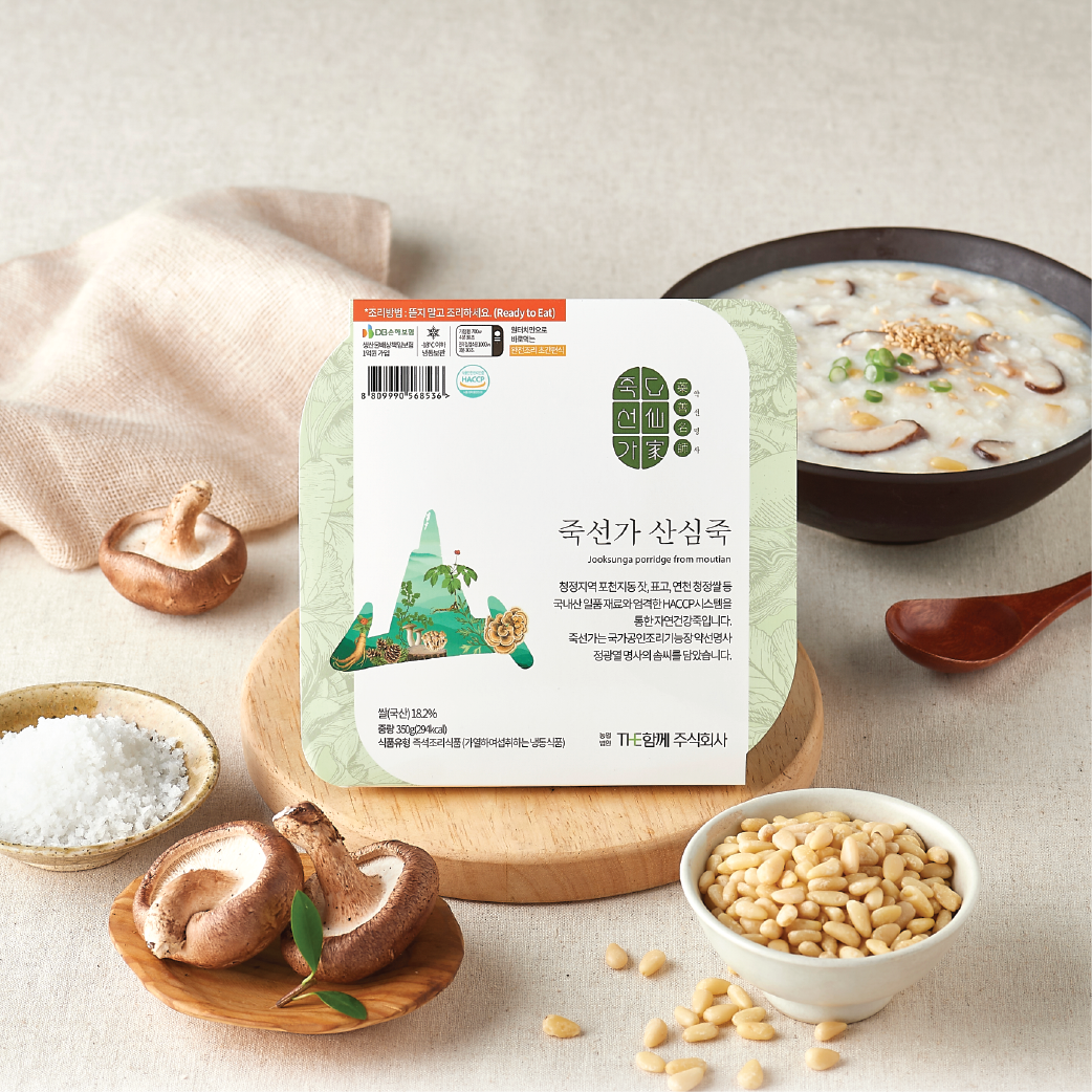 죽선가 건강한 무농약쌀 영양죽 세트 산심죽 잣 350g 4개 : 더함께몰