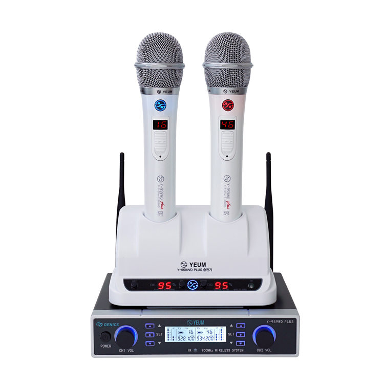 노래방마이크 Y959WD PLUS 무선마이크 검정 흰색 가정용 펜션 : 비비케이사운드