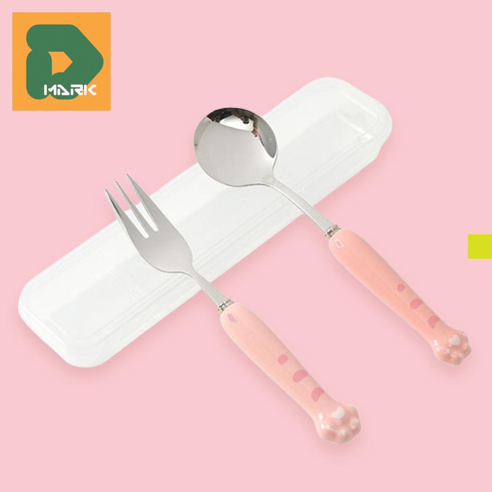 귀여운 어린이수저세트 스텐 어린이숟가락 세라믹수저 : 디마크